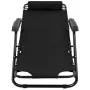 Folding lounge chairs with footrest 2 units black steel by vidaXL, Loungers - Ref: Foro24-44343, Price: 109,25 €, Discount: %