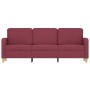 3-seater red fabric sofa 180 cm by , Sofas - Ref: Foro24-359492, Price: 273,74 €, Discount: %