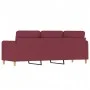 3-seater red fabric sofa 180 cm by , Sofas - Ref: Foro24-359492, Price: 222,16 €, Discount: %