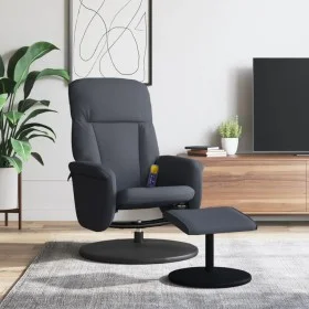 Dark gray velvet massage recliner with footrest by , Armchairs - Ref: Foro24-356701, Price: 189,95 €, Discount: %