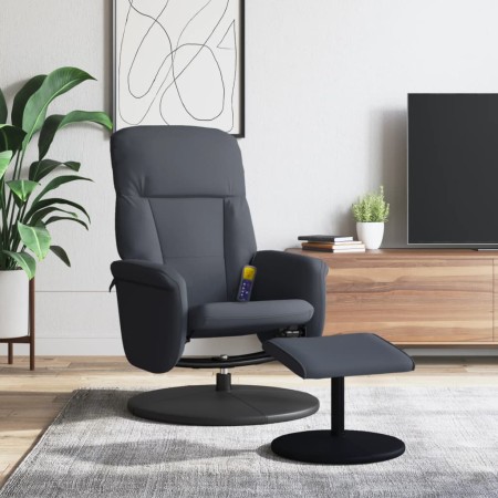 Dark gray velvet massage recliner with footrest by , Armchairs - Ref: Foro24-356701, Price: 192,05 €, Discount: %