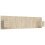 Cabecero de cama con mesitas madera contrachapada roble Sonoma