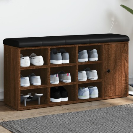 Schuhbank aus Holzwerkstoff Eiche braun 102x32x50 cm von , Bänke für Hallen und Lager - Ref: Foro24-835095, Preis: 109,81 €, ...