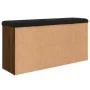 Shoe bench engineered wood oak brown 102x32x50 cm by , Benches for halls and storage - Ref: Foro24-835095, Price: 108,25 €, D...