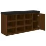 Shoe bench engineered wood oak brown 102x32x50 cm by , Benches for halls and storage - Ref: Foro24-835095, Price: 108,25 €, D...