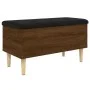 Brown oak engineered wood storage bench 82x42x46 cm by , Benches for halls and storage - Ref: Foro24-835081, Price: 67,23 €, ...