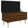 Brown oak engineered wood storage bench 82x42x46 cm by , Benches for halls and storage - Ref: Foro24-835081, Price: 67,23 €, ...