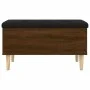 Brown oak engineered wood storage bench 82x42x46 cm by , Benches for halls and storage - Ref: Foro24-835081, Price: 67,23 €, ...