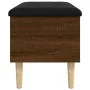 Brown oak engineered wood storage bench 82x42x46 cm by , Benches for halls and storage - Ref: Foro24-835081, Price: 67,23 €, ...