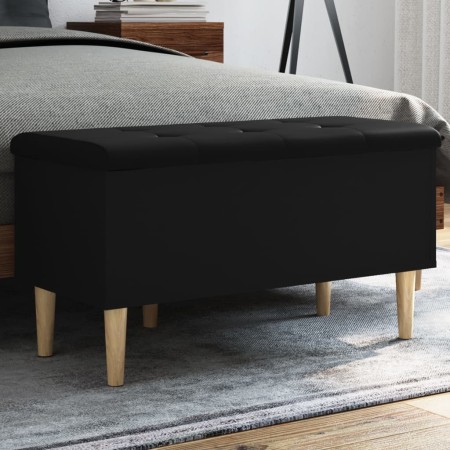 Schwarze Aufbewahrungsbank aus Holzwerkstoff, 82 x 42 x 46 cm von , Bänke für Hallen und Lager - Ref: Foro24-835076, Preis: 8...