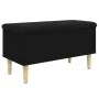 Black engineered wood storage bench 82x42x46 cm by , Benches for halls and storage - Ref: Foro24-835076, Price: 83,59 €, Disc...