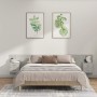 Cabecero de cama y mesitas madera contrachapada gris hormigón