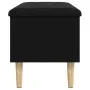 Banco con almacenaje madera de ingeniería negro 82x42x46 cm de , Bancos para recibidores y almacenamiento - Ref: Foro24-83507...