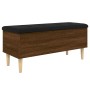 Aufbewahrungsbank aus braunem Eichenholzwerkstoff, 102 x 42 x 46 cm von , Bänke für Hallen und Lager - Ref: Foro24-835088, Pr...