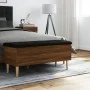 Brown oak engineered wood storage bench 102x42x46cm by , Benches for halls and storage - Ref: Foro24-835088, Price: 95,20 €, ...