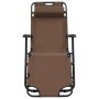 Folding sun loungers with footrest 2 units brown steel by vidaXL, Loungers - Ref: Foro24-44346, Price: 133,67 €, Discount: %