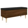 Brown oak engineered wood storage bench 102x42x46cm by , Benches for halls and storage - Ref: Foro24-835088, Price: 95,20 €, ...