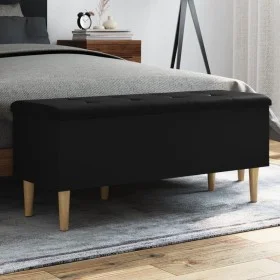 Black engineered wood storage bench 102x42x46 cm by , Benches for halls and storage - Ref: Foro24-835083, Price: 87,88 €, Dis...