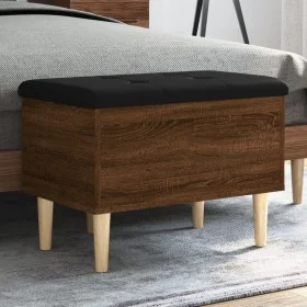 Brown oak engineered wood storage bench 62x42x46 cm by , Benches for halls and storage - Ref: Foro24-835074, Price: 54,63 €, ...