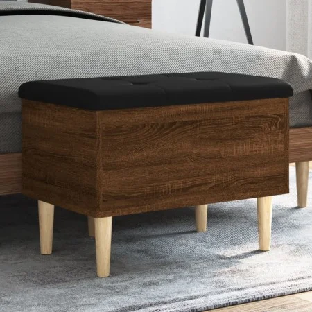 Brown oak engineered wood storage bench 62x42x46 cm by , Benches for halls and storage - Ref: Foro24-835074, Price: 54,63 €, ...