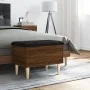 Brown oak engineered wood storage bench 62x42x46 cm by , Benches for halls and storage - Ref: Foro24-835074, Price: 54,63 €, ...