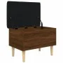 Banco con almacenaje madera ingeniería roble marrón 62x42x46 cm de , Bancos para recibidores y almacenamiento - Ref: Foro24-8...