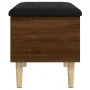 Banco con almacenaje madera ingeniería roble marrón 62x42x46 cm de , Bancos para recibidores y almacenamiento - Ref: Foro24-8...