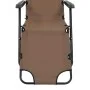 Folding sun loungers with footrest 2 units brown steel by vidaXL, Loungers - Ref: Foro24-44346, Price: 105,25 €, Discount: %