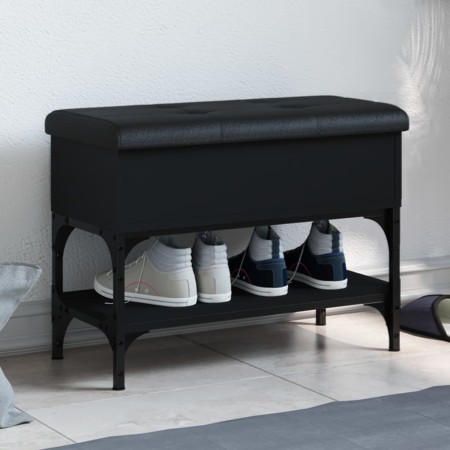 Schwarze Schuhbank aus Holzwerkstoff, 62 x 32 x 45 cm von , Bänke für Hallen und Lager - Ref: Foro24-835167, Preis: 59,35 €, ...
