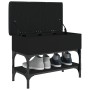 Black engineered wood shoe bench 62x32x45 cm by , Benches for halls and storage - Ref: Foro24-835167, Price: 59,35 €, Discoun...