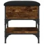 Banco zapatero madera de ingeniería roble ahumado 42x42x45 cm de , Bancos para recibidores y almacenamiento - Ref: Foro24-835...