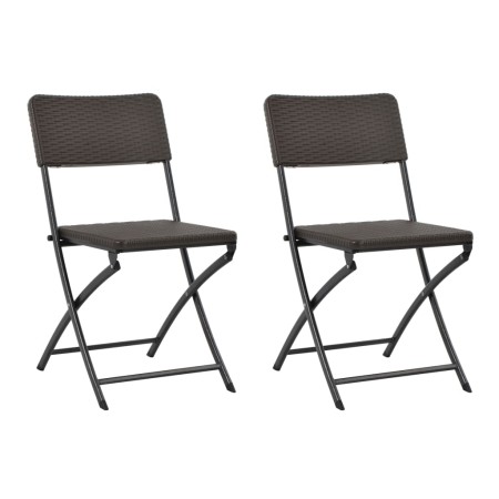 Klappbare Gartenstühle 2 Einheiten HDPE und brauner Stahl von vidaXL, Gartenstühle - Ref: Foro24-44551, Preis: 101,59 €, Raba...