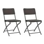 Sillas de jardín plegables 2 unidades HDPE y acero marrón de vidaXL, Sillas de jardín - Ref: Foro24-44551, Precio: 112,99 €, ...