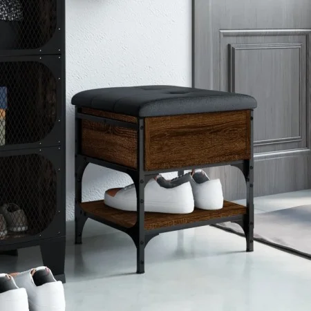 Shoe bench engineered wood oak brown 42x42x45 cm by , Benches for halls and storage - Ref: Foro24-835186, Price: 51,75 €, Dis...