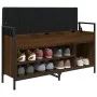 Brown oak engineered wood shoe bench 105.5x32x57.5 cm by , Benches for halls and storage - Ref: Foro24-835216, Price: 85,60 €...