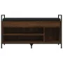 Brown oak engineered wood shoe bench 105.5x32x57.5 cm by , Benches for halls and storage - Ref: Foro24-835216, Price: 85,60 €...
