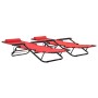 Folding sun loungers with footrest 2 units red steel by vidaXL, Loungers - Ref: Foro24-44344, Price: 120,08 €, Discount: %