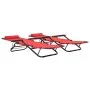 Tumbonas plegables con reposapiés 2 unidades acero rojo de vidaXL, Tumbonas - Ref: Foro24-44344, Precio: 106,56 €, Descuento: %