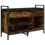 Engineered wood shoe bench smoked oak 85.5x32x57.5 cm by , Benches for halls and storage - Ref: Foro24-835209, Price: 70,49 €...