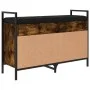 Engineered wood shoe bench smoked oak 85.5x32x57.5 cm by , Benches for halls and storage - Ref: Foro24-835209, Price: 70,49 €...