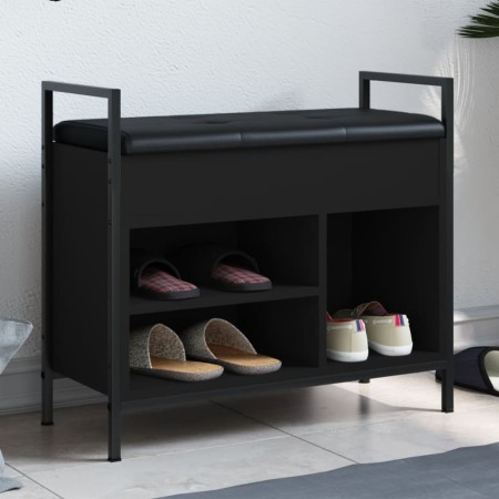 Schwarze Schuhbank aus Holzwerkstoff, 65,5 x 32 x 57,5 cm von , Bänke für Hallen und Lager - Ref: Foro24-835202, Preis: 76,92...