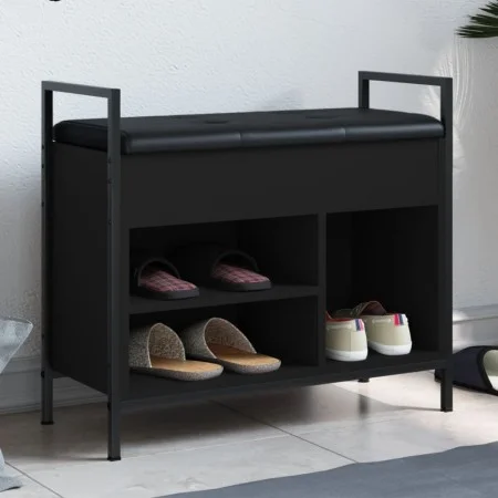 Schwarze Schuhbank aus Holzwerkstoff, 65,5 x 32 x 57,5 cm von , Bänke für Hallen und Lager - Ref: Foro24-835202, Preis: 76,92...