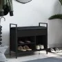 Schwarze Schuhbank aus Holzwerkstoff, 65,5 x 32 x 57,5 cm von , Bänke für Hallen und Lager - Ref: Foro24-835202, Preis: 76,92...