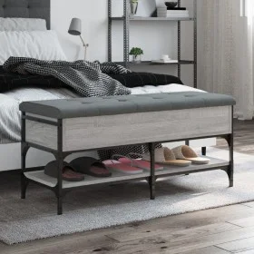 Sonoma gray engineered wood shoe bench 102x42x45 cm by , Benches for halls and storage - Ref: Foro24-835200, Price: 87,89 €, ...