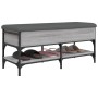 Sonoma gray engineered wood shoe bench 102x42x45 cm by , Benches for halls and storage - Ref: Foro24-835200, Price: 89,50 €, ...