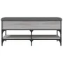 Banco zapatero madera de ingeniería gris Sonoma 102x42x45 cm de , Bancos para recibidores y almacenamiento - Ref: Foro24-8352...