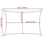 Toldo de vela rectangular HDPE amarillo 160 g/m² 5x6 m