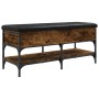 Shoe bench engineered wood smoked oak 102x42x45 cm by , Benches for halls and storage - Ref: Foro24-835199, Price: 87,33 €, D...