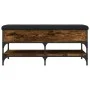 Banco zapatero madera de ingeniería roble ahumado 102x42x45 cm de , Bancos para recibidores y almacenamiento - Ref: Foro24-83...