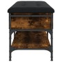 Shoe bench engineered wood smoked oak 102x42x45 cm by , Benches for halls and storage - Ref: Foro24-835199, Price: 87,33 €, D...